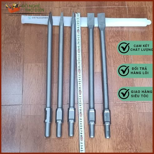 Mũi đục bê tông φ30mm dài 60cm chuôi lục giác dùng cho loại máy đục 1 chức năng chuyên đục