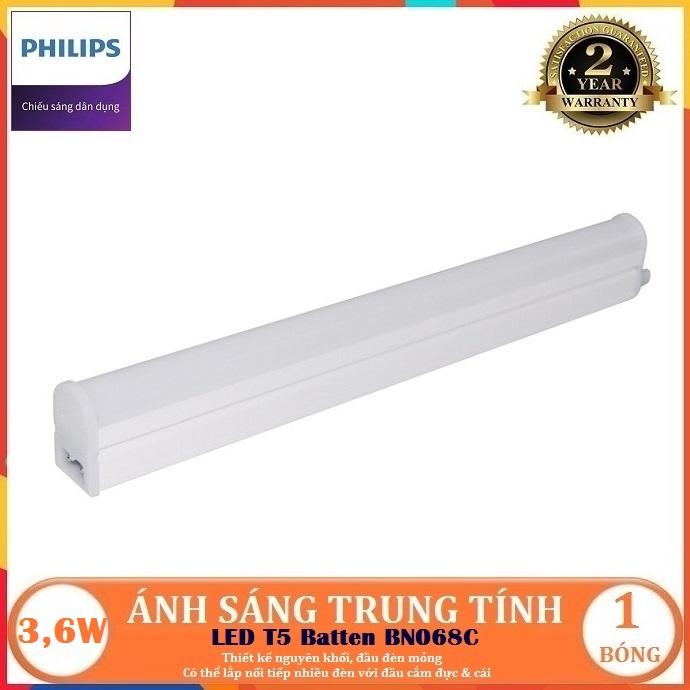 Bộ máng đèn trang trí philips nguyên khối 0,3m - 0,6m - 0,9w - 1,2m led batten t5 bn068c