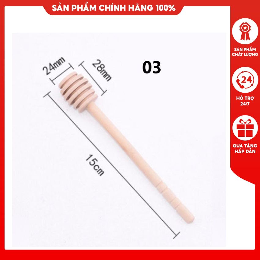 Que gỗ lấy mật ong Hatacomec Việt Nam kích thước dài 15cm