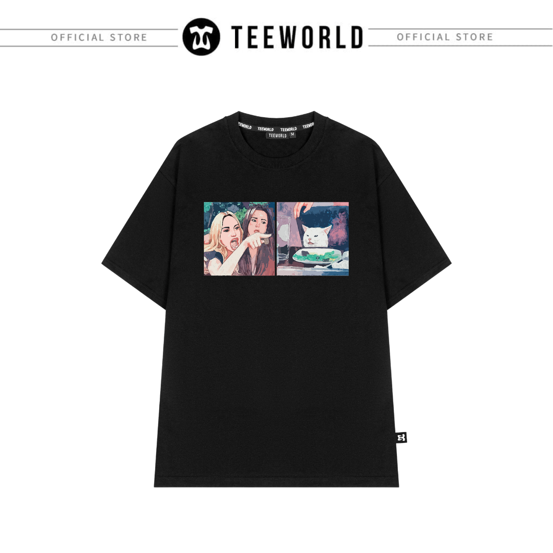 Áo thun Local Brand Teeworld Smudge Lord - Woman Yelling at a Cat