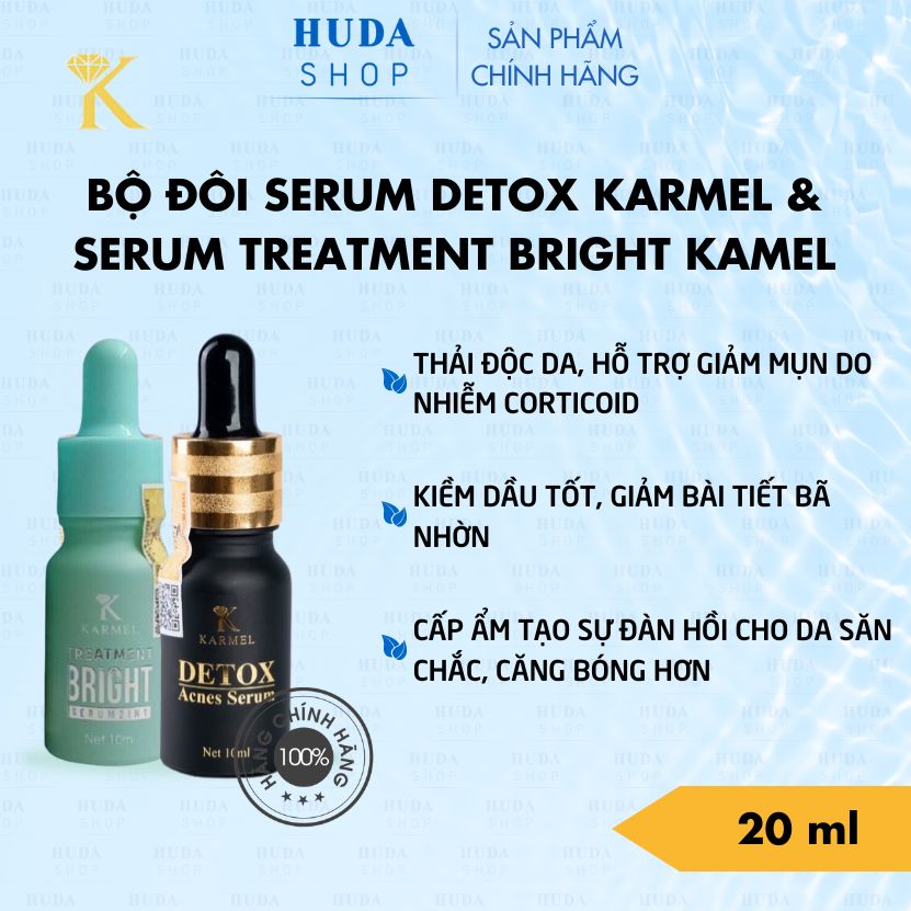 Bộ đôi Serum Detox Karmel & Serum Treatment Bright Kamel - Mờ Thâm Nám, Mụn, Sáng Da Karmel