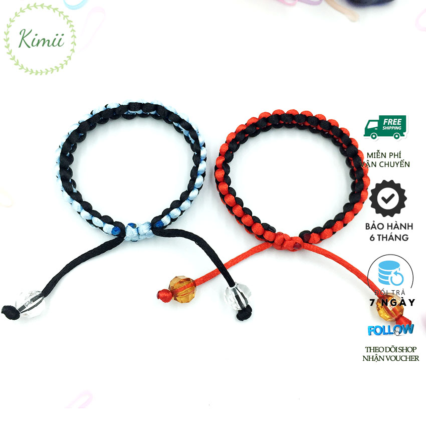 Vòng tay dây tim may mắn xanh đỏ V67, Vòng tay phong thủy, Vòng tay handmade