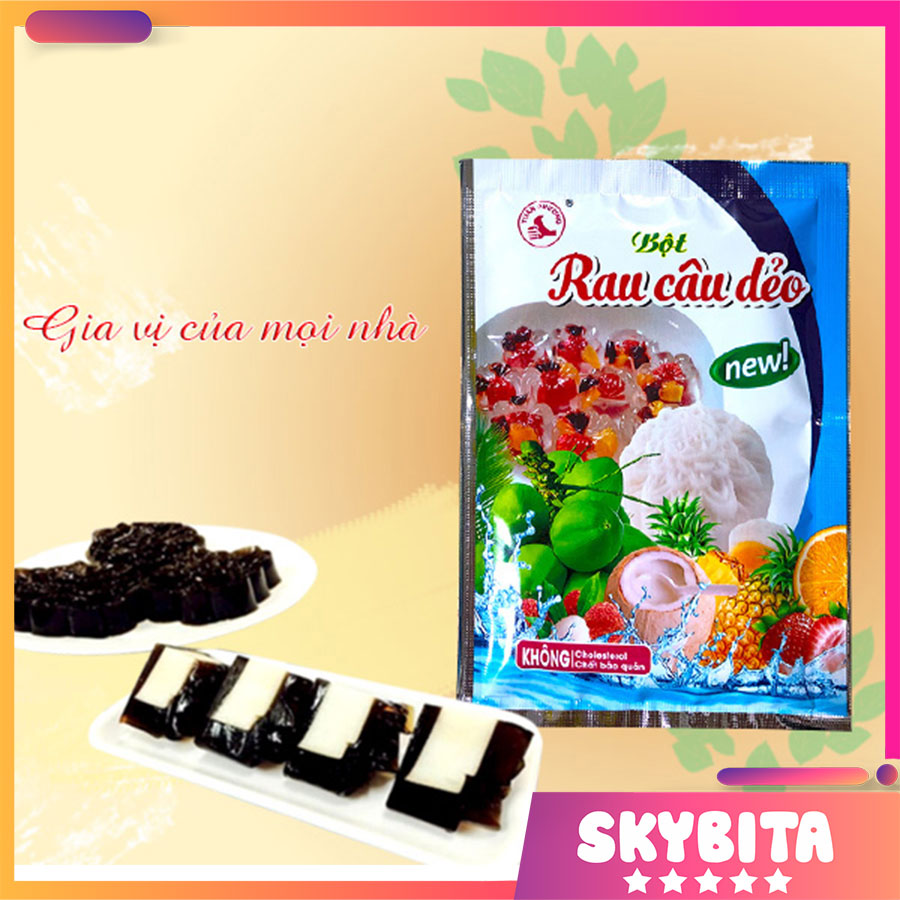 Bột rau câu dẻo – Không cholesterol, không chất bảo quản, chuyên dùng làm thạch dẻo, thạch rau câu thơm mát