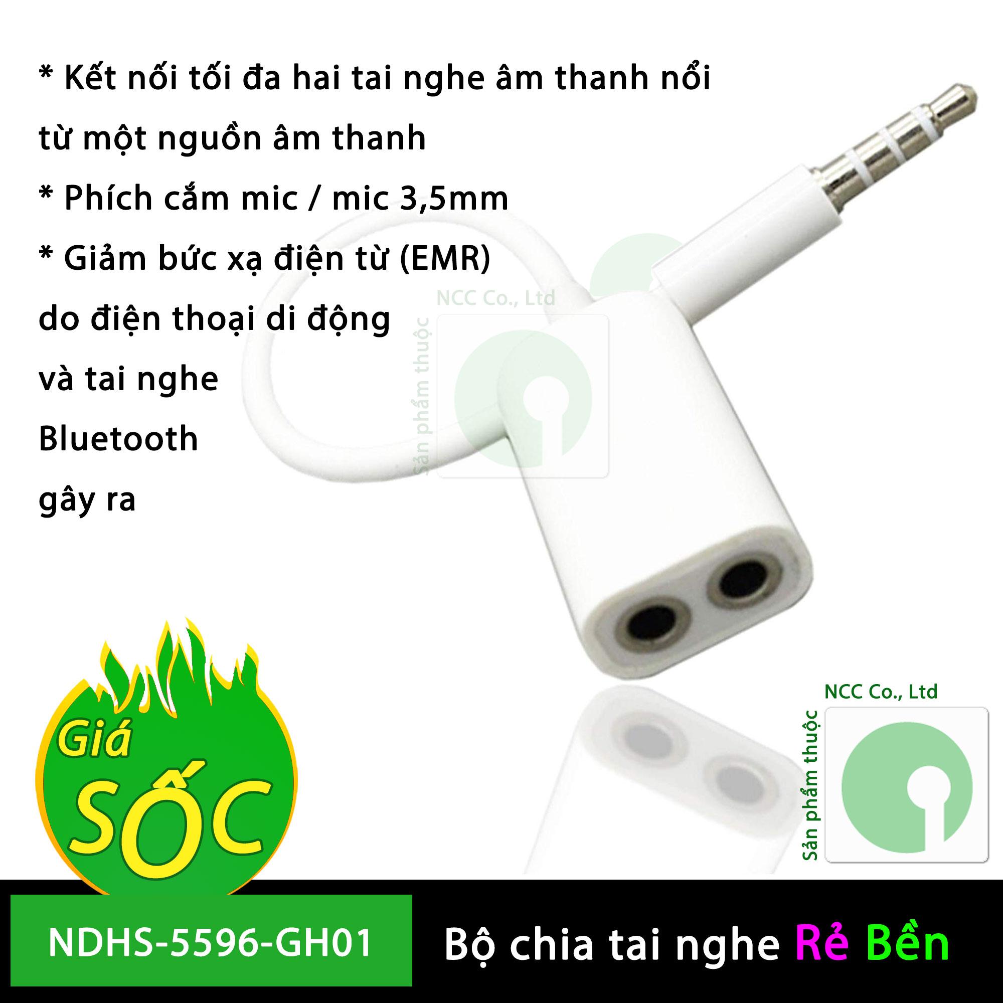 Bộ chia tai nghe từ 1 ra 2 cho điện thoại , máy tính jack cắm 3.5mm - NDHS-5596-GH01