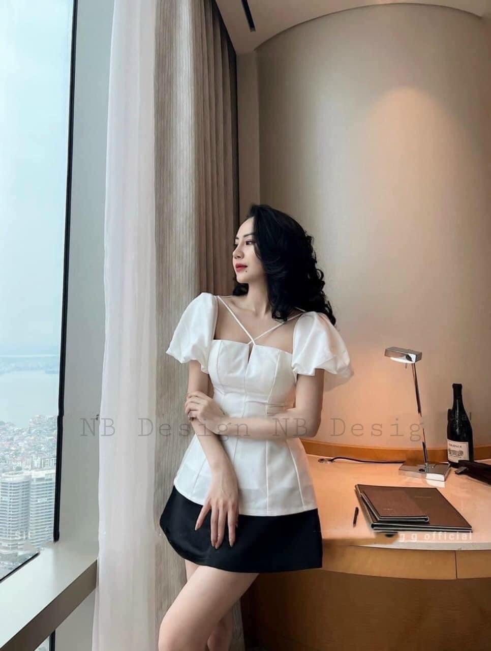 Áo kiểu tay bồng hn55