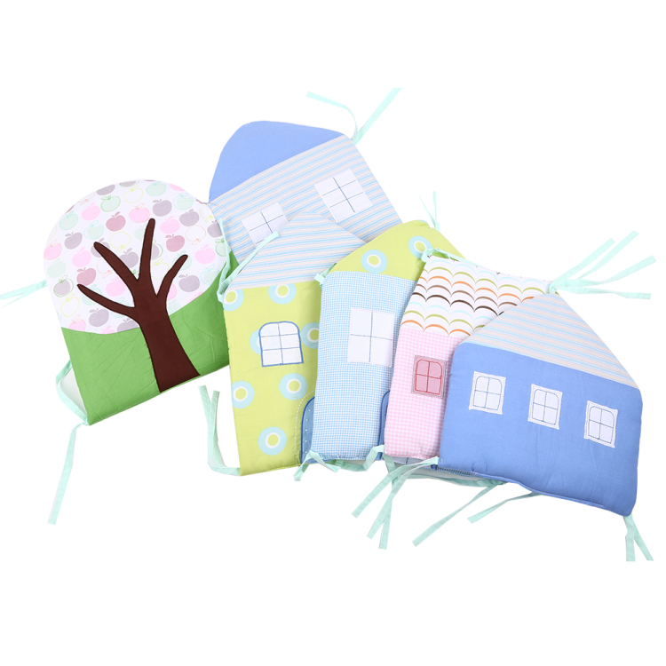 Baby Bed Bumper Pad 5pcs Cot Protector For Crib Kids Bed Cot Cushion