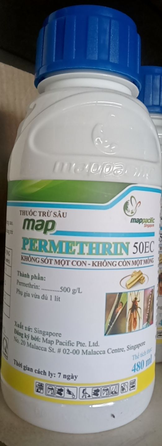 Map permethrin 50ec- đặc trừ rệp sáp, bọ xít muỗi, sâu đục quả, sâu xanh da láng .thể thích 480ml.