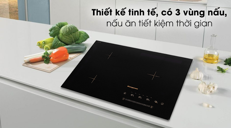 Bếp điện từ ba vùng nấu kangaroo kg836i -new 100%- bếp âm cần lắp cb-công suất:trái trên:1800wtrái dưới:2200w phải:3000/3500w