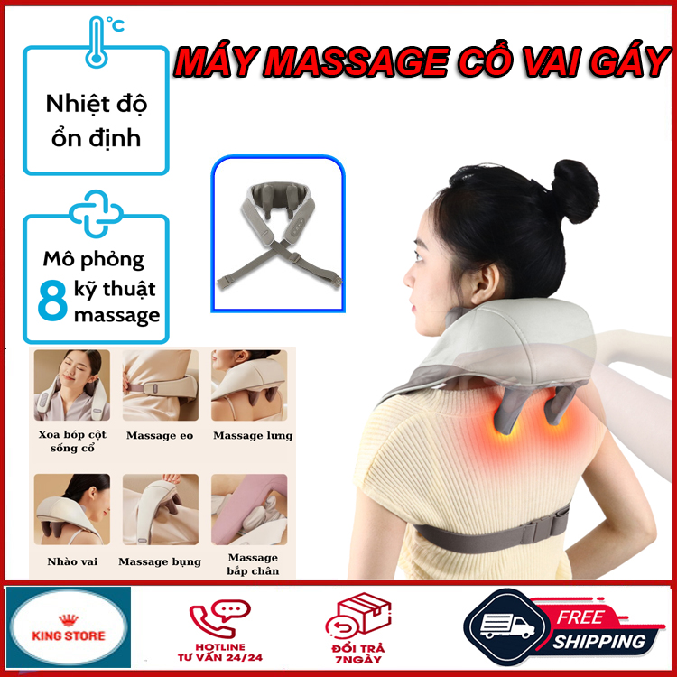 [HÀNG CHÍNH HÃNG] Gối massage cổ vai gáy, máy massage cổ vai gáy bumas m3 giúp xoa bóp, tri liệu giảm đau mỏi cơ, lưng, cột sống, máy mát xa, gối massage hồng ngoại, máy massage toàn thân, máy mát xa cầm tay (BH 24 THÁNG)