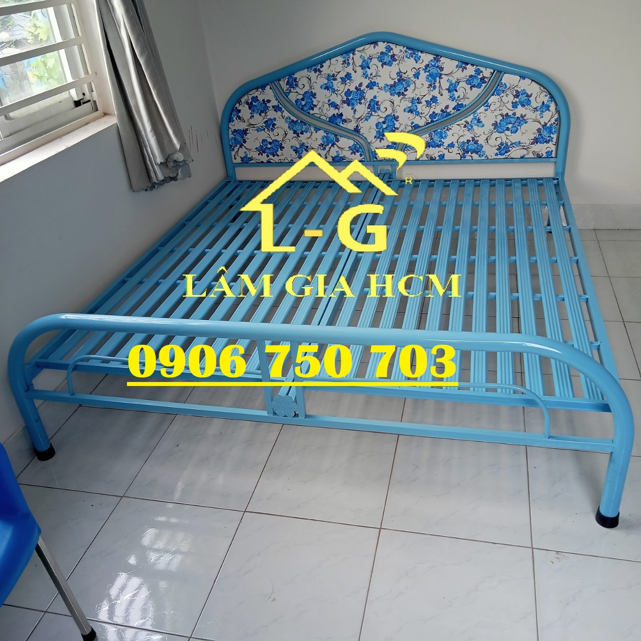 giường sắt ống tròn đơn 1m8x2m rẻ - freeship
