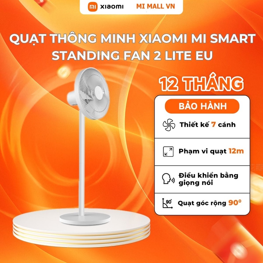  Quạt Thông Minh Xiaomi Mi Smart Standing Fan 2 LITE EU | Điều Khiển Thông Minh Bằng Giọng Nói | Bảo Hành 12 Tháng 