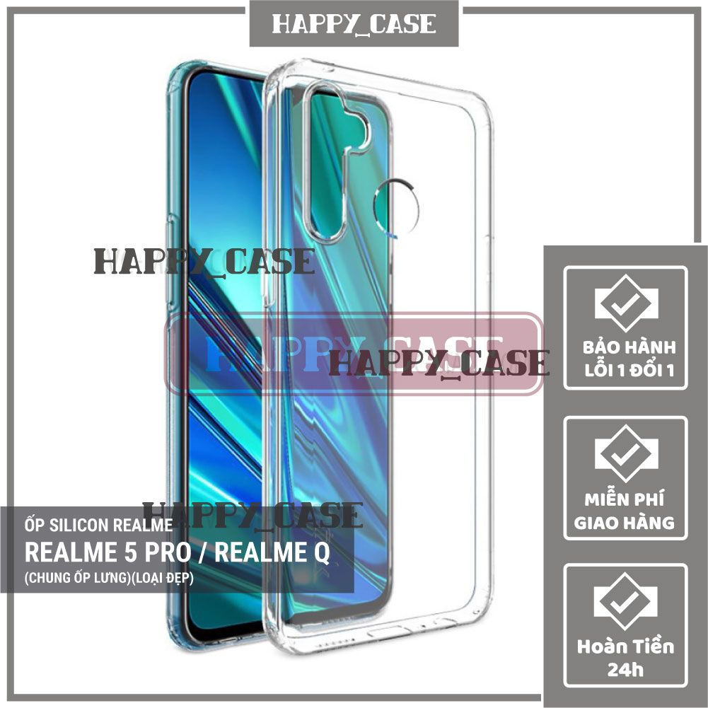 Ốp Lưng Điện Thoại Realme 5 Pro / Realme Q Thin Transparent Silicon