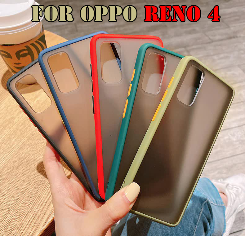 ỐP LƯNG OPPO RENO 4 2020 NHÁM MỜ CẠNH 5 MÀU CHỐNG BẨN, CHỐNG VÂN TAY