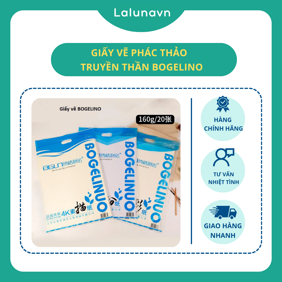 Giấy vẽ phác thảo (160G) truyền thần BOGELINO, chì nghệ thuật , giấy vẽ trạng nguyên ( Vân Sần ,DÀY)