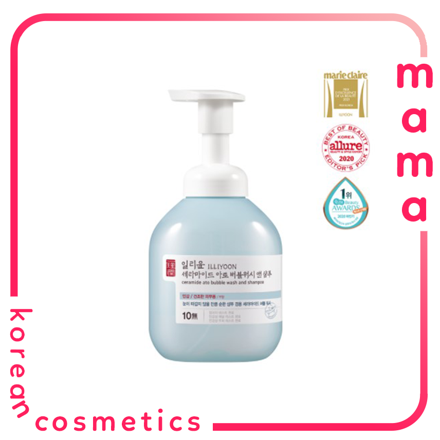 [HCM]sữa tắm tạo bọt iLLiyoon ceramide ato bubble wash and shampoo 400ml