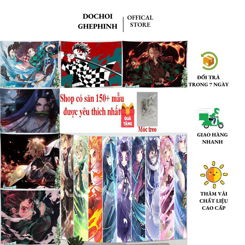 Vải Thảm Treo Tường  Anime Kimetsu No Yaiba Decor Phòng Chọn Lọc Những Bản Đẹp