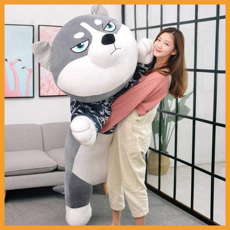 Chó Husky Bông Siêu To Khổng Lồ - Gấu Bông Chó Husky Thú Nhồi Bông Siêu To