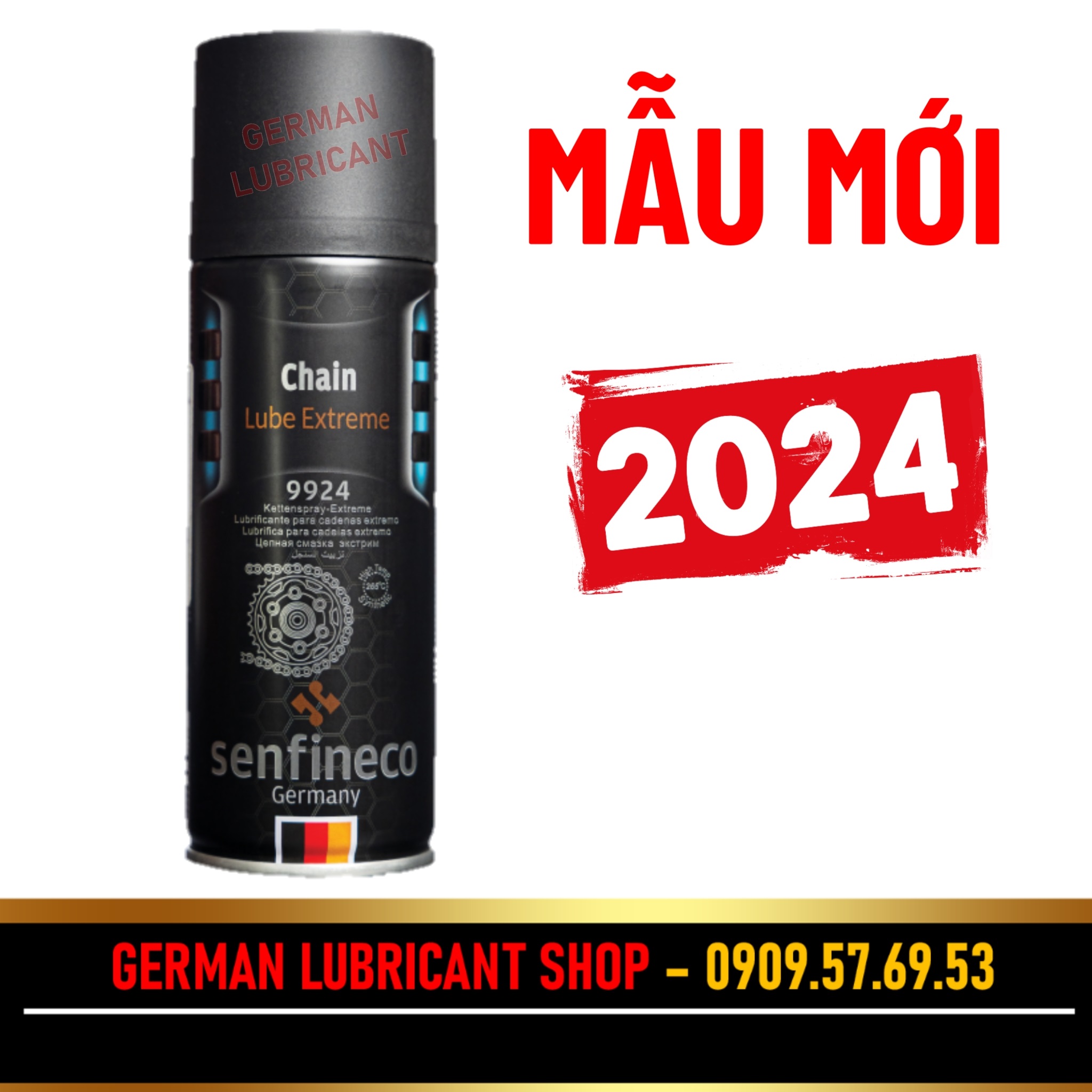 Mẫu mới 2024 - Xịt dưỡng sên Senfineco 9924 Chain Lub Extreme Ceramic 200ml - Dưỡng sên Senfineco - Dưỡng sên 9924