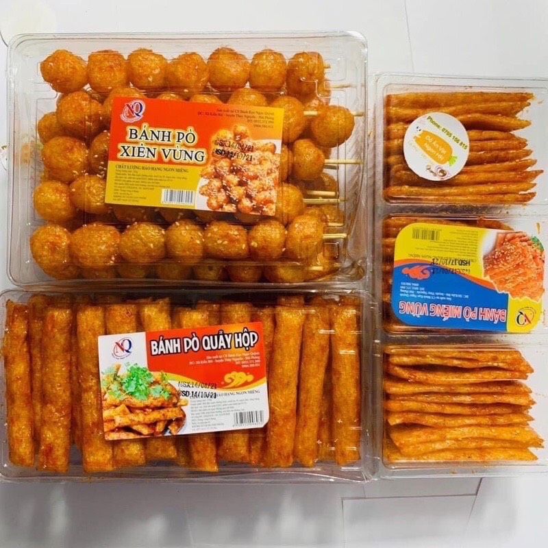  Combo 3 Hộp Bánh Pò Quẩy hộp Bánh pò xiên vừng Bánh pò miếng vừng Loại Ngon 