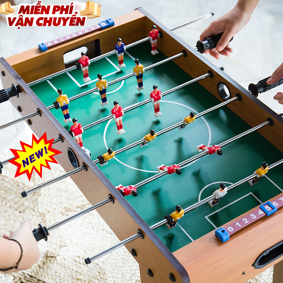 (CỰC HOT)Đồ chơi bàn bi lắc bóng đá có chân Table Top Football TTF-69CC bằng gỗ,Bàn chơi bi A MINI Bằng Gỗ Đồ chơi Bi Lắc trẻ nhỏ và người lớn6 tay cầm cao cấp