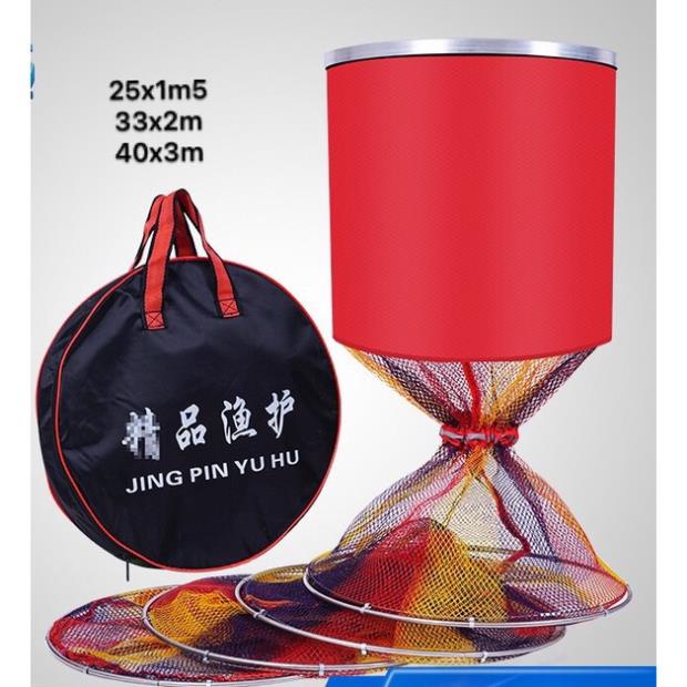 Rọng đựng cá 7 màu túi đựng cá khung kim loại, phụ kiện câu đài