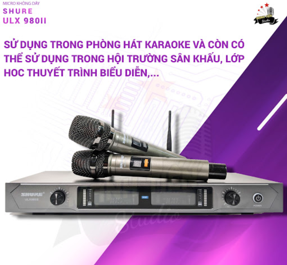 { XẢ KHO } Micro Không Dây Shure ULX980II Thế Hệ Mới Hàng Chuẩn Hát Karaoke - Bộ Micro Không Dây Shure ULX980II Chống Hú/ Rít Cực Tốt, Mic Tự Ngắt, Công Nghệ Tự Động Quét Tần Số Sóng, Siêu Cao UHF, Tránh Nhiễu, BẢO HÀNH 12 THÁNG