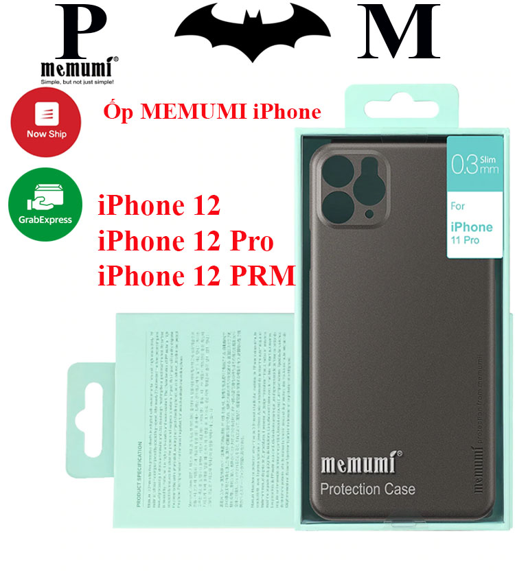 Ốp lưng iphone Memumi siêu mỏng 0.3mm cho Iphone 12 mini / 12 pro / 12 / 12 pro max chính hãng