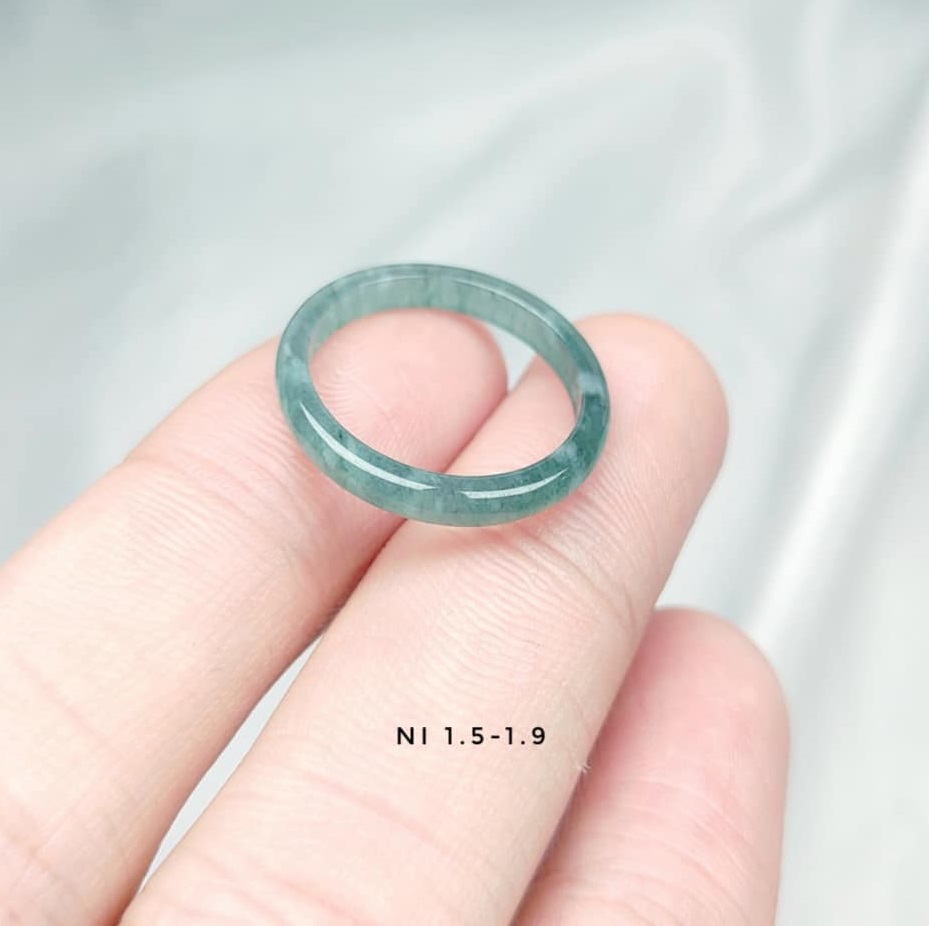 Nhẫn Ngọc tự nhiên, ngọc Jade sáng đẹp chất liệu đá Lam Ngọc Type A SA045N