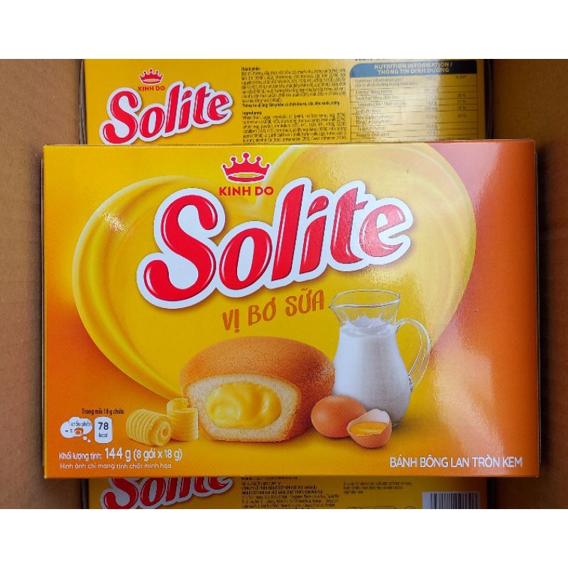 Bánh bông lan solite tròn bơ sữa 144g