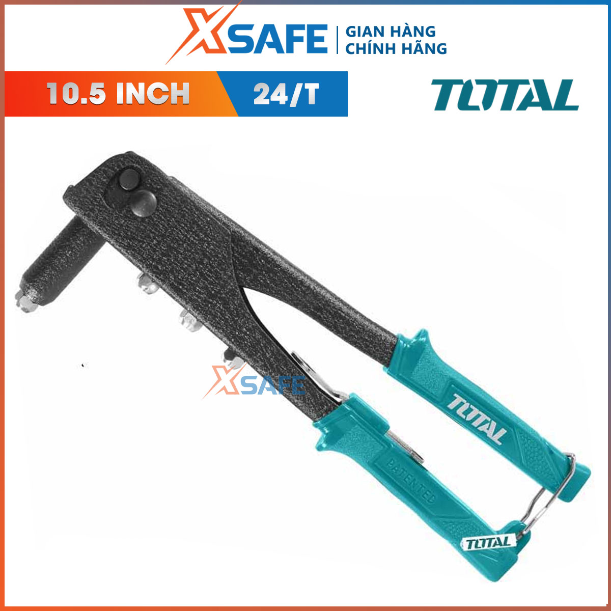 Kìm rút đinh tán chuyên dụng TOTAL THT32104 10,5 inch kềm rút rive trợ lực, tay cầm dài, cỡ đinh rút 24mm-48mm