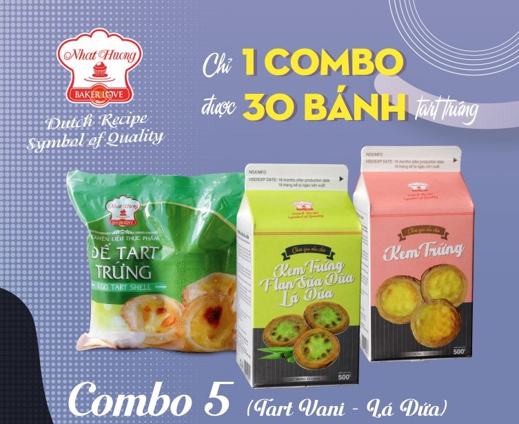 Combo Tart Trứng Và Kem Trứng Vani – Lá Dứa - HÀNG ĐÔNG LẠNH - GIAO HÀNG KHÔNG ĐỔI TRẢ HÀNG