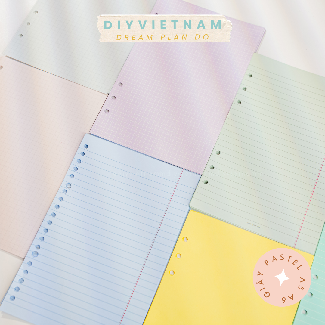 [HCM]GIẤY REFILL MÀU PASTEL A5, A6