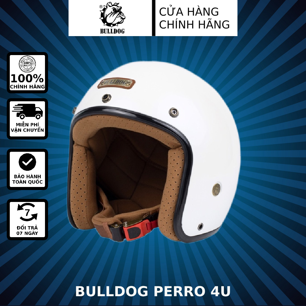 Mũ bảo hiểm bulldog 4u - màu trắng
