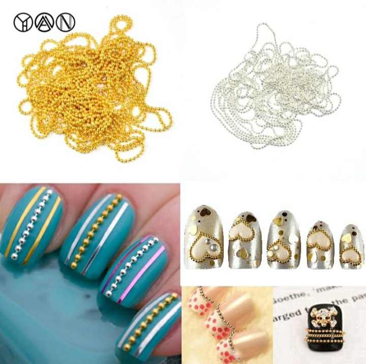 Dây bi kim loại trang trí móng nghệ thuật