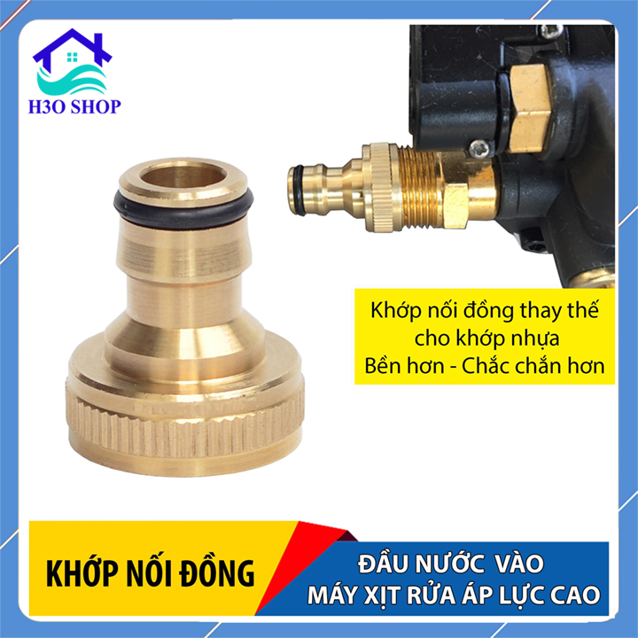 [HCM]Khớp nối đồng đầu nước vào máy xịt rửa cao áp phụ kiện máy rửa xe áp lực cao thay thế khớp nối nhựa đầu lọc nhựa truyền thống phù hợp đa số máy rửa xe áp lực cao máy phun xịt rửa áp cao áp