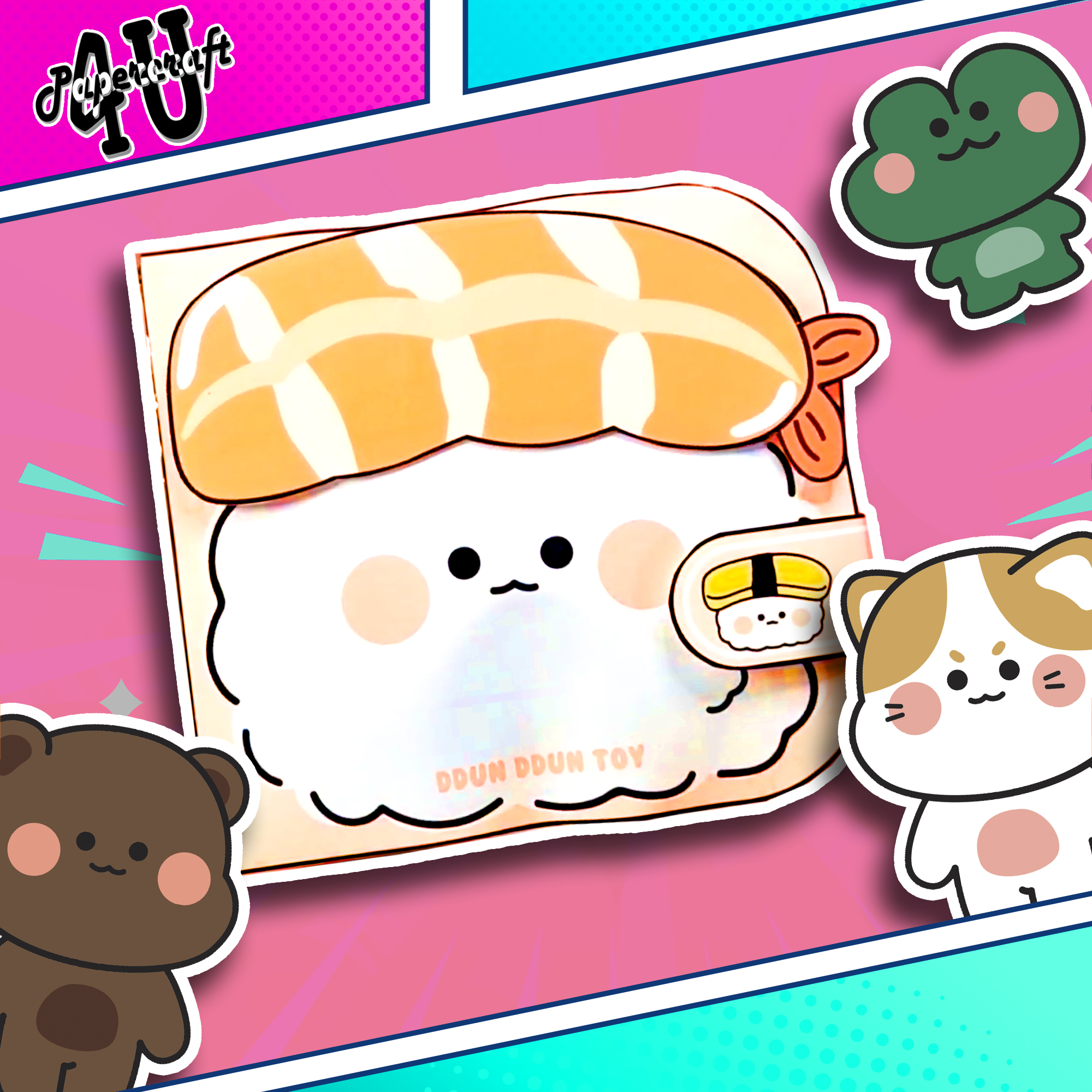 Đồ chơi ngôi nhà búp bê giấy nhồi bông - squishy book - nhà hàng sushi