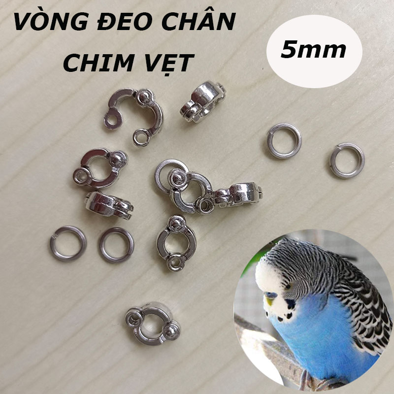 5mm vòng đeo chân chim nhẫn đeo chân chim vẹt vòng đeo chân chim vẹt hợp kim