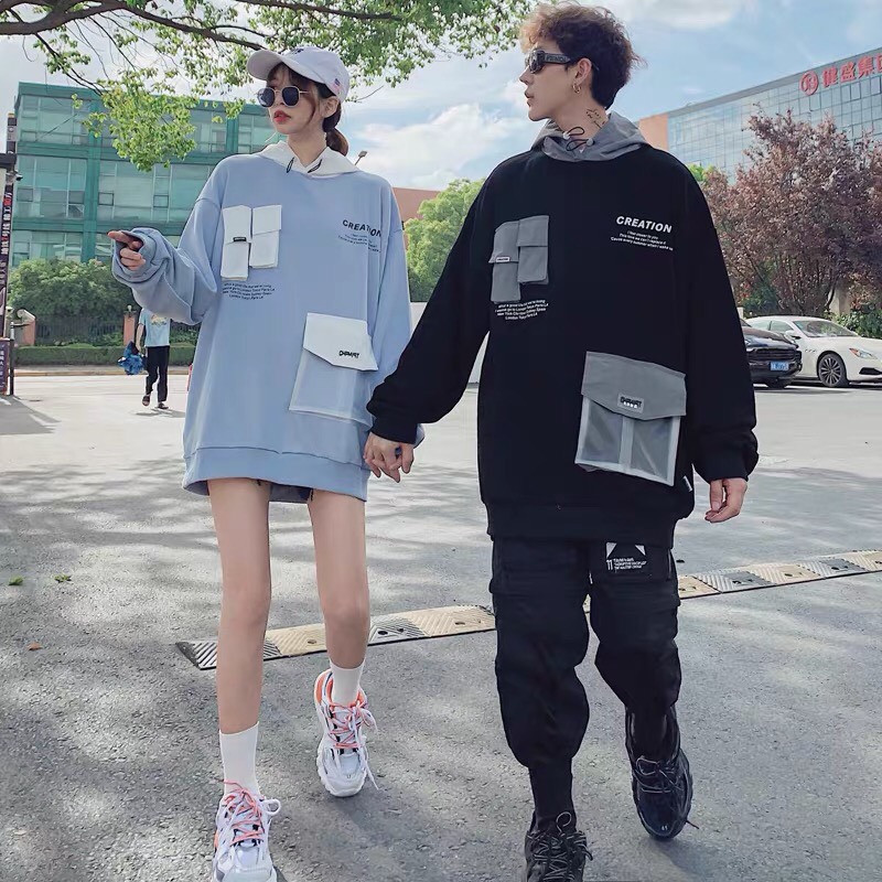 [HCM]ÁO HOODIE CẶP ĐÔI PHONG CÁCH BỤI THỜI TRANG PHONG CÁCH