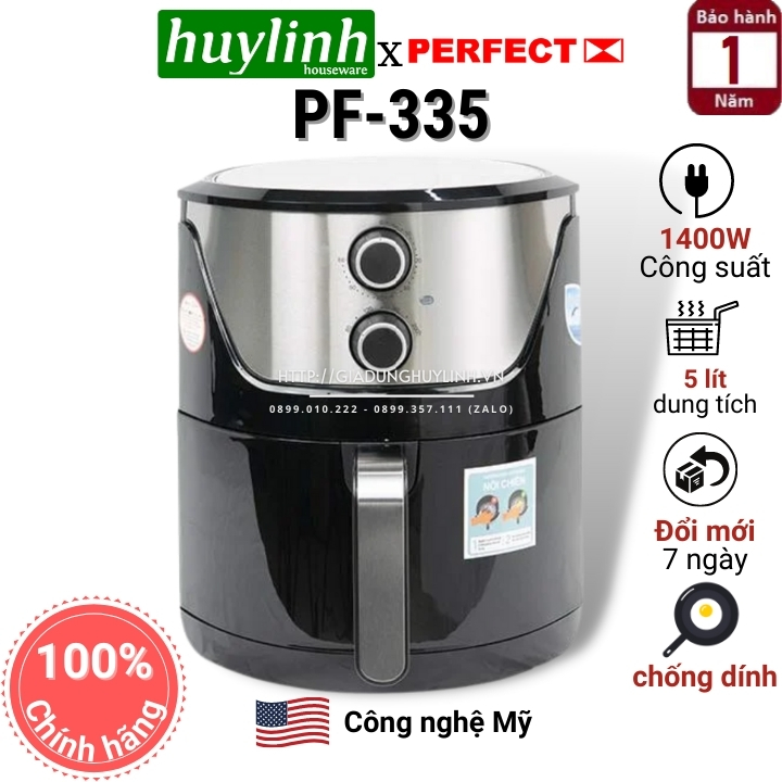 Nồi chiên không dầu perfect pf-335 - 5 lít