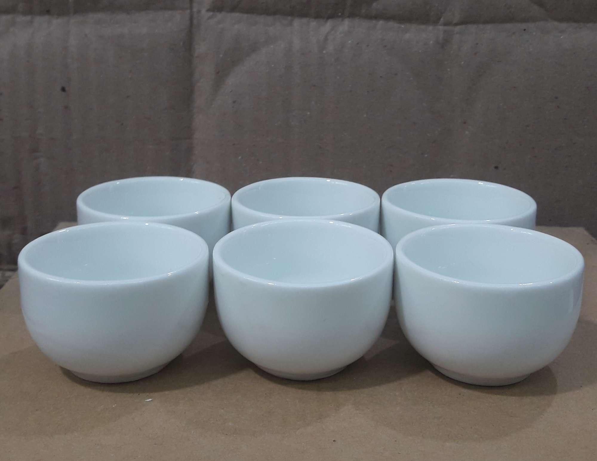 Bộ 6 chén nhỡ trắng không quai