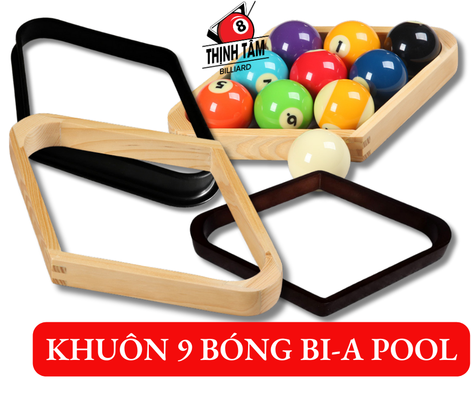 Khuôn bida lỗ 9 bi, khay xếp bi-a pool 9 bóng