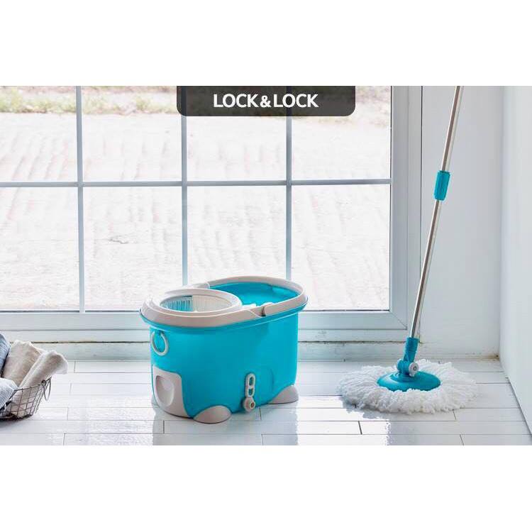 Bộ lau nhà 360 độ lock&lock new easy mop màu xanh dương mop-q2-1