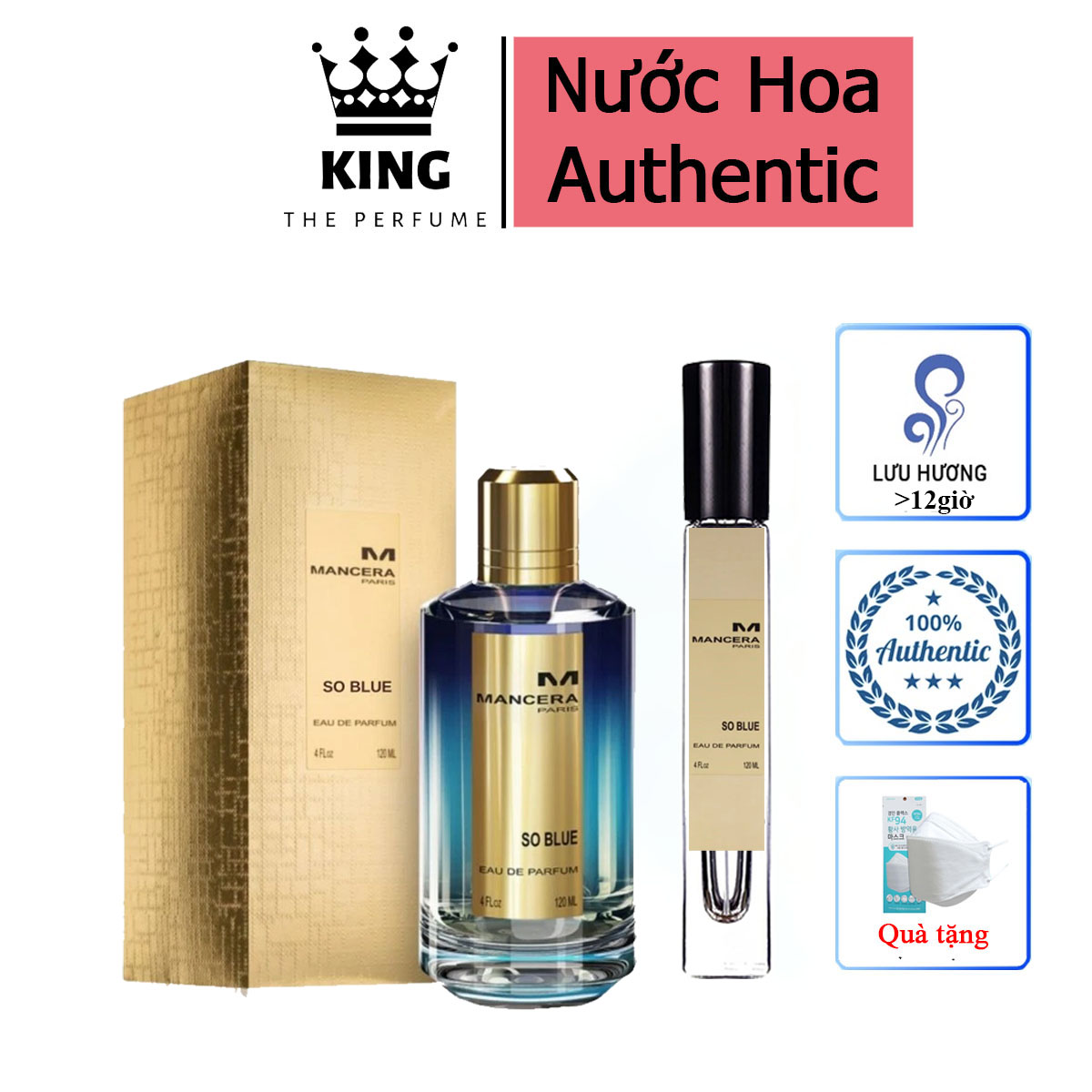Nước hoa mini unisex 𝗠𝗮𝗻𝗰𝗲𝗿𝗮 𝗦𝗼 𝗕𝗹𝘂𝗲 - mùi hương sang trọng cuốn hút, chai chiết 5-10-20ml