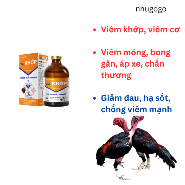 Via Khớp 50ml bại liệt,  viêm cơ, viêm móng, bong gân vật nuôi