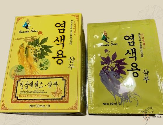 Dầu Gội đen nhân sâm Hàn Quốc ( hộp 10 gói ) kèm bao tay
