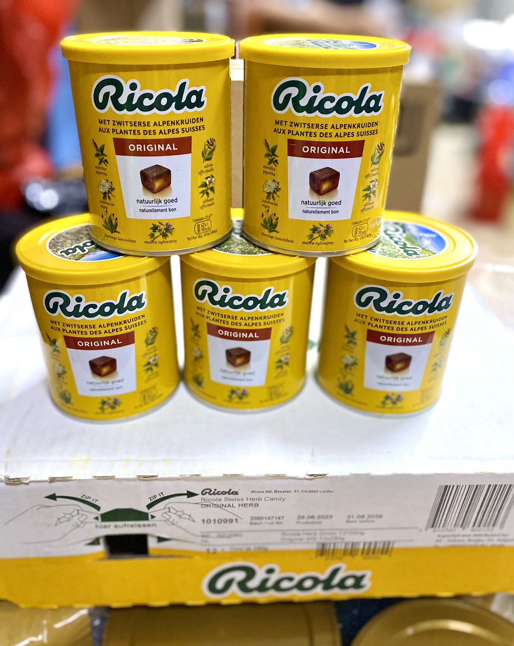 Kẹo thông cổ Ricola Đức/ Thụy Sĩ - 250g/hộp