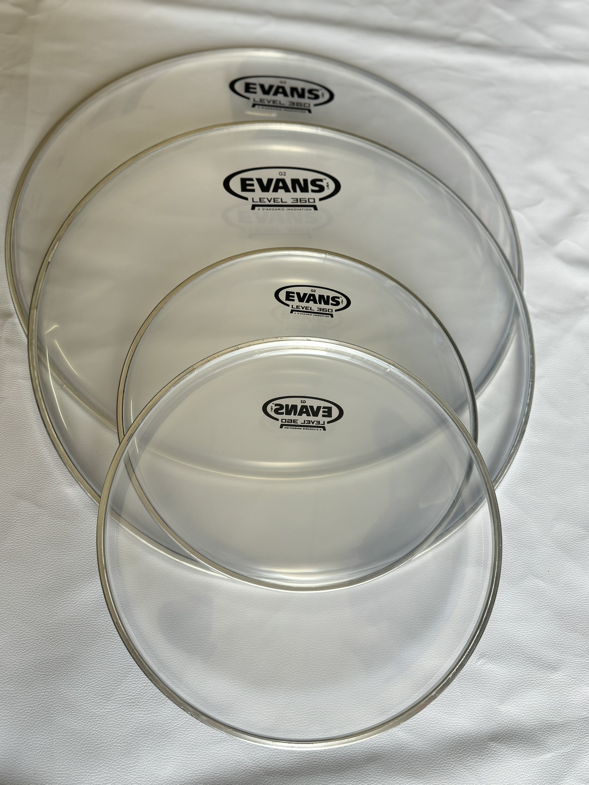 Mặt trống evan trắng trong cao cấp 10,12,13,14,16,18,20,22inch