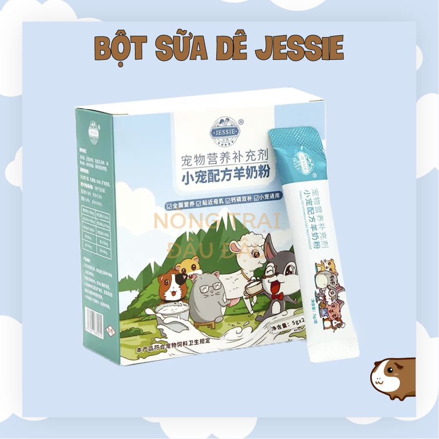 Bột sữa dê cho thỏ, bọ ú, chinchilla, hamster, sóc hiệu jessie