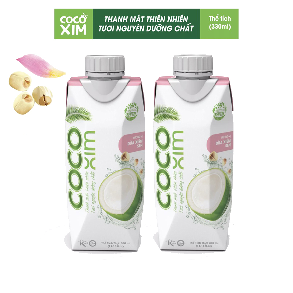 2 Hộp 330ml Nước Dừa Xiêm Sen Cooxim Đóng Hộp-PUPStore