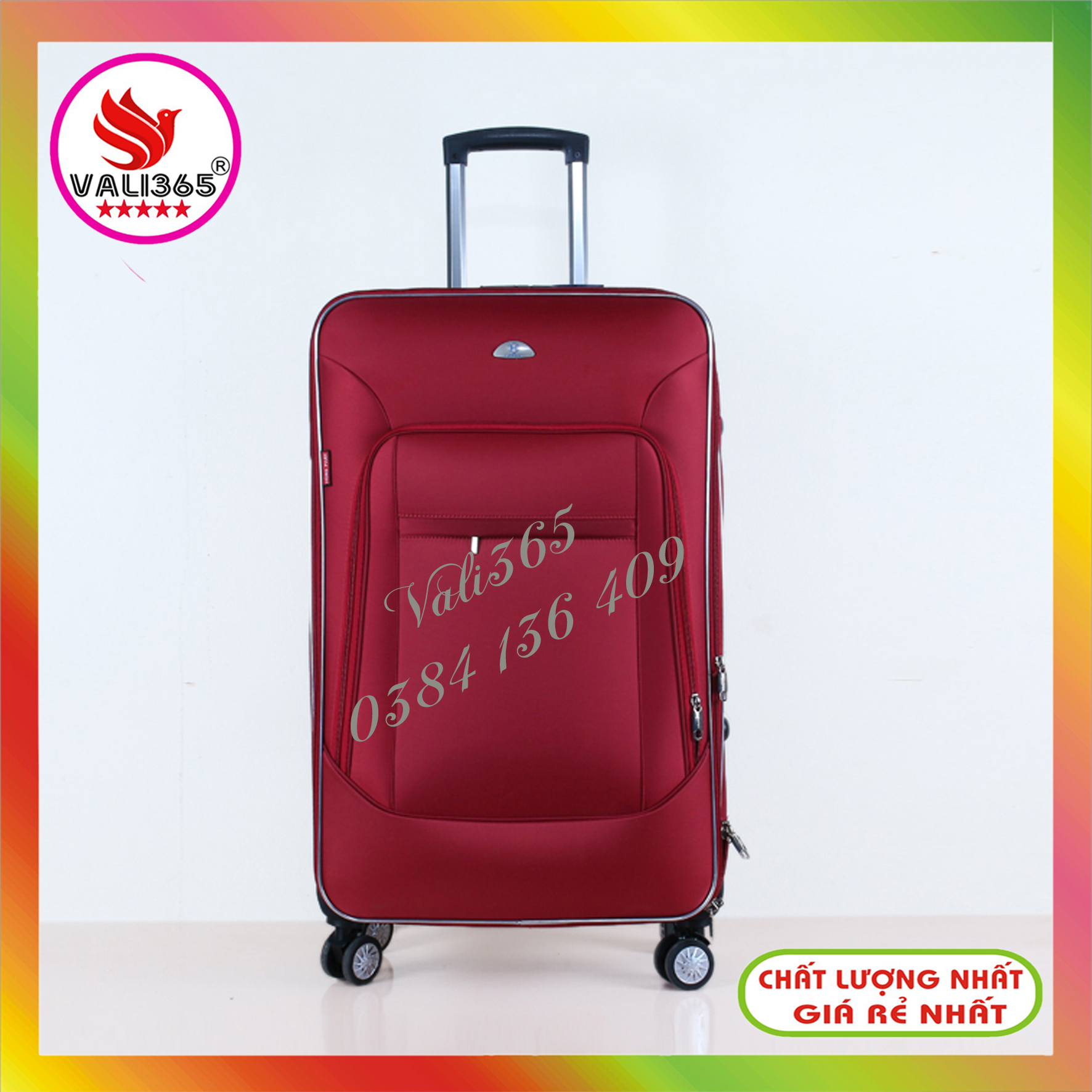 Vali kéo vải dù. Mã VLX022 *Size 20 - 24 - 28inch* Vali kéo Hùng Phát- vải dù cao cấp chống thấm. 4 bánh xoay 360 độ, sang trọng, lịch sự, tiện dụng